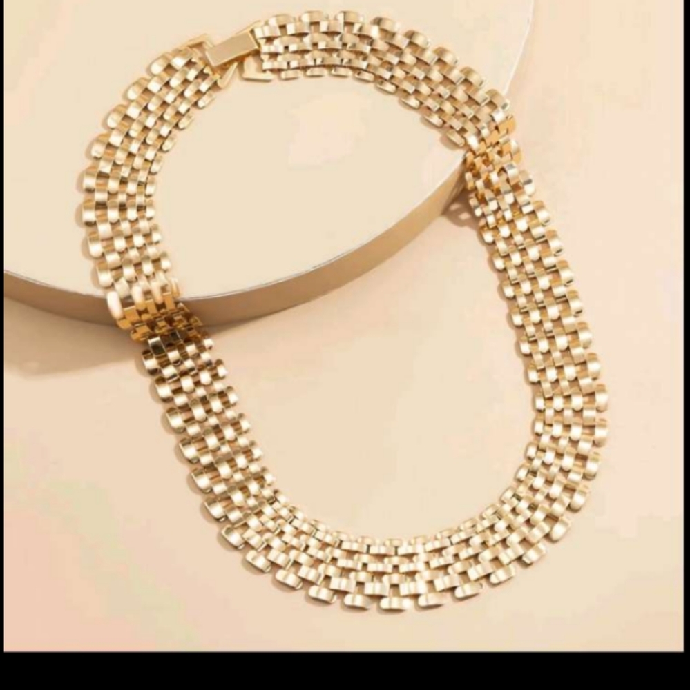 Exaggerated CUBAN CHUNKY THICK CHAIN GOLD NECKLACE - Picture 5 of 5